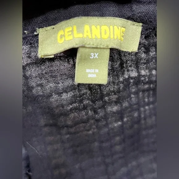 Celandine Anthropologie The Kallie Flowy Maxi Dress Black Size 3X - Picture 7 of 10